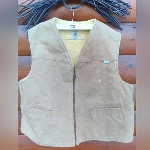 Vintage 80's Carhartt SHERPA Lined VEST EUC UniSex  Distressed